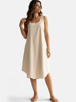 Letnia sukienka damska z lnem oversize F253/850