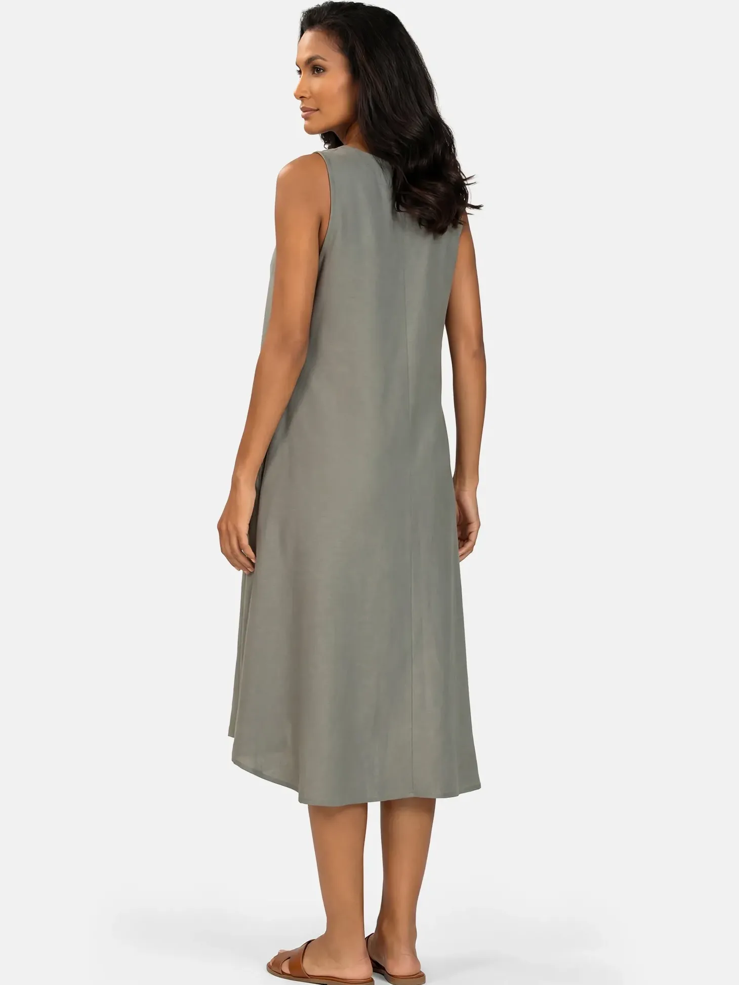 Letnia sukienka damska z lnem oversize F253/857