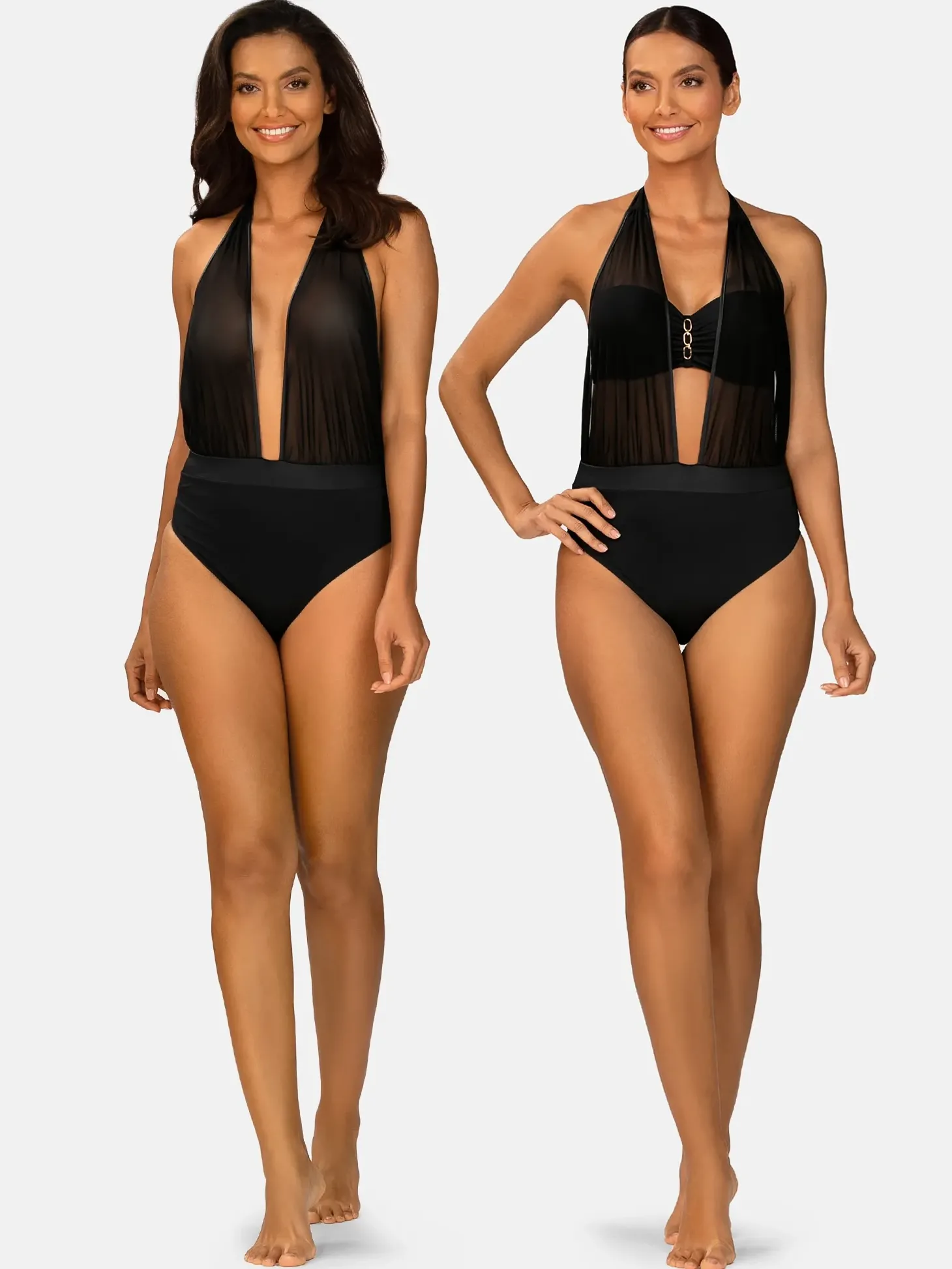 Monokini głęboki dekolt góra siateczka FL168A/509