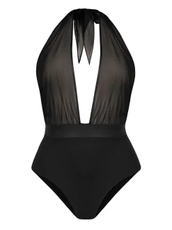 Monokini głęboki dekolt góra siateczka FL168A/509