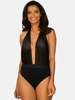 Monokini głęboki dekolt góra siateczka FL168A/509