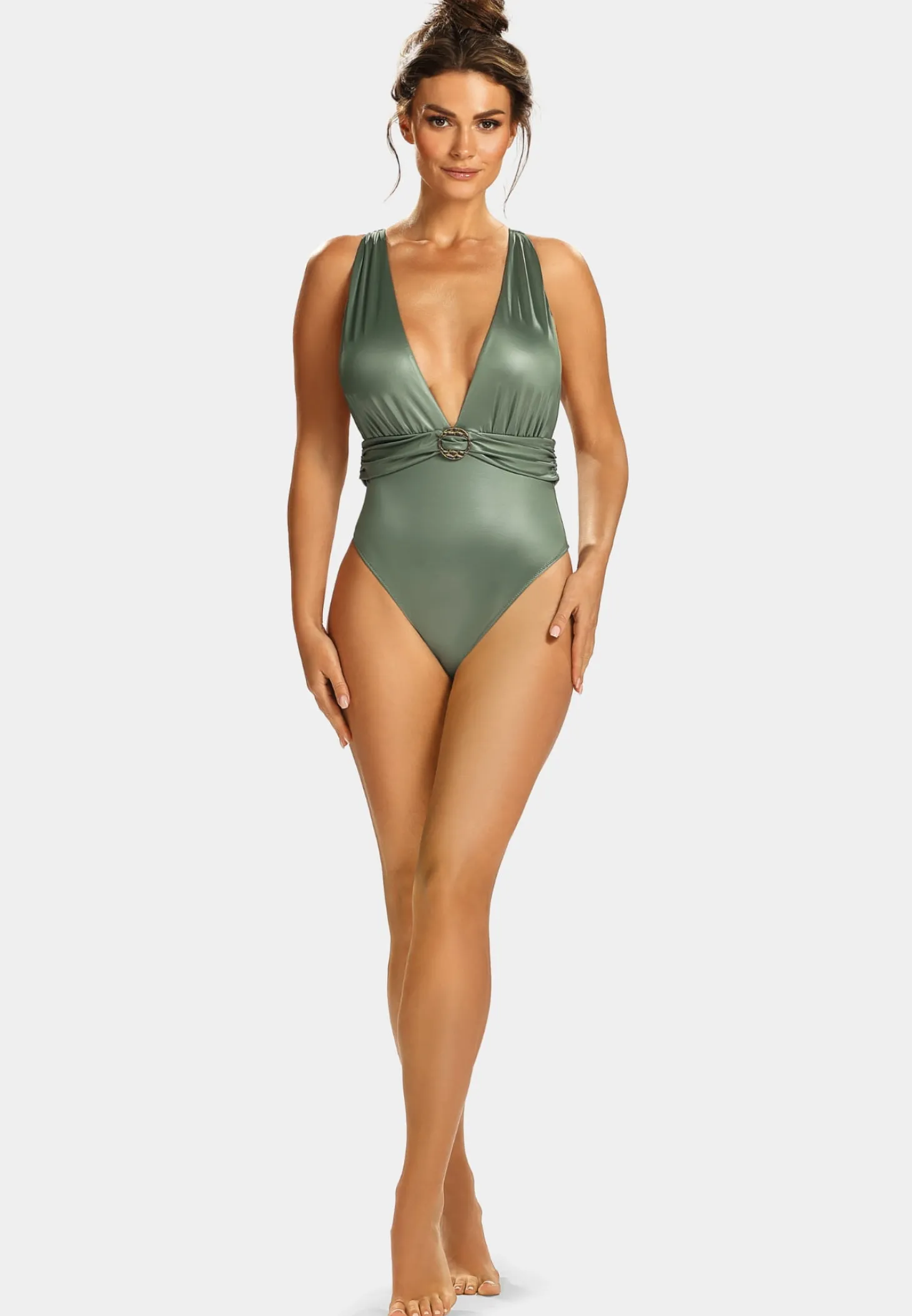 Monokini strój kąpielowy w kolorze Khaki F191B/857