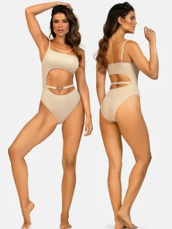 Monokini strój kąpielowy z tkaniny lurex FL29/641L
