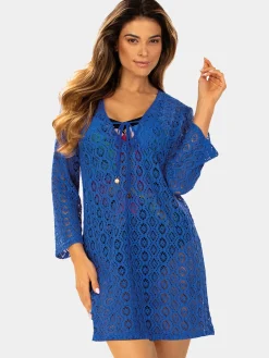 Narzutka plażowa wiązana | Sukienka F235/604H blue
