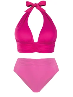Różowa góra bikini bez fiszbin - wiązana FG240/919
