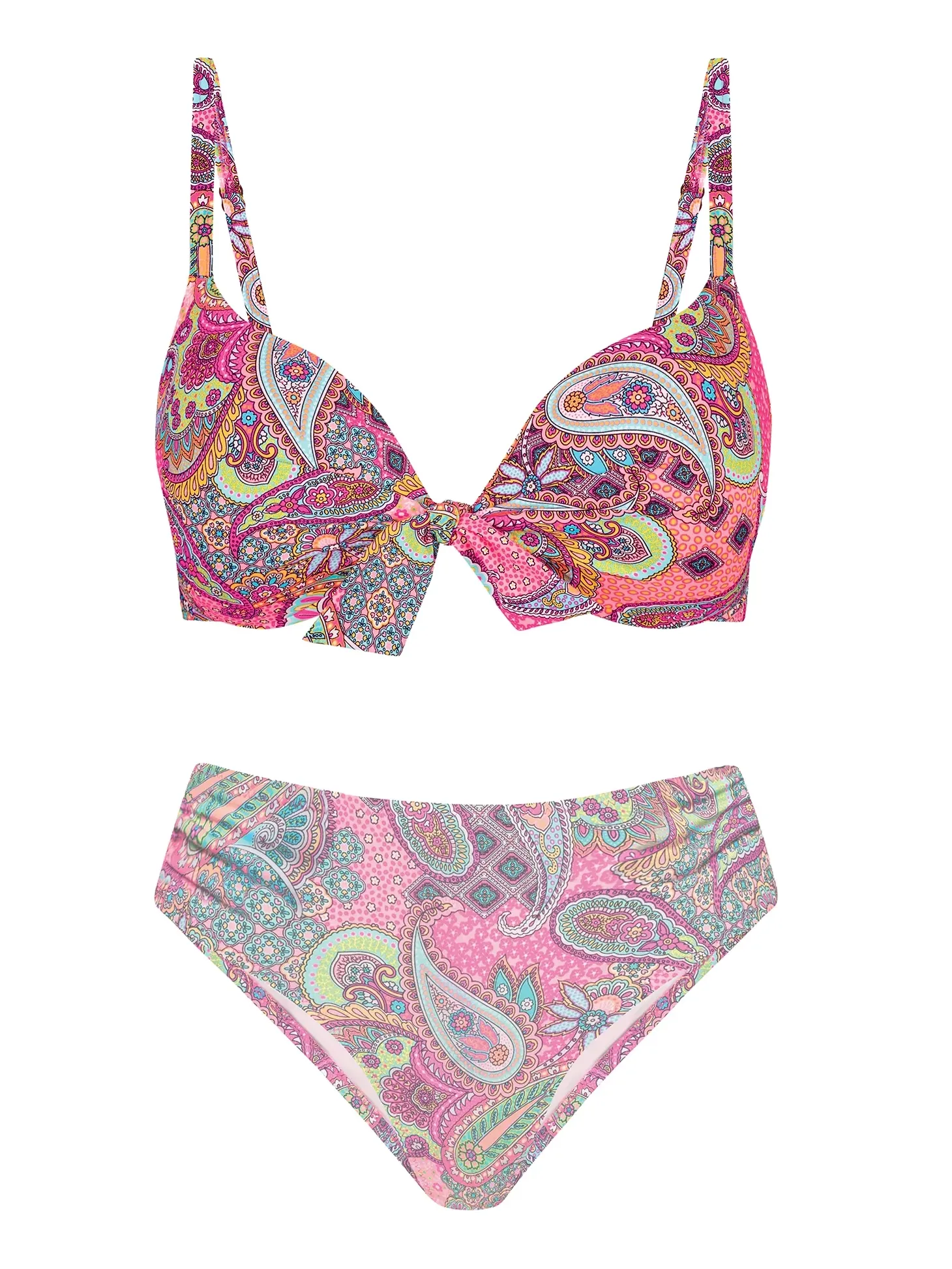 Różowa góra od bikini push-up FG228/899 Paisley