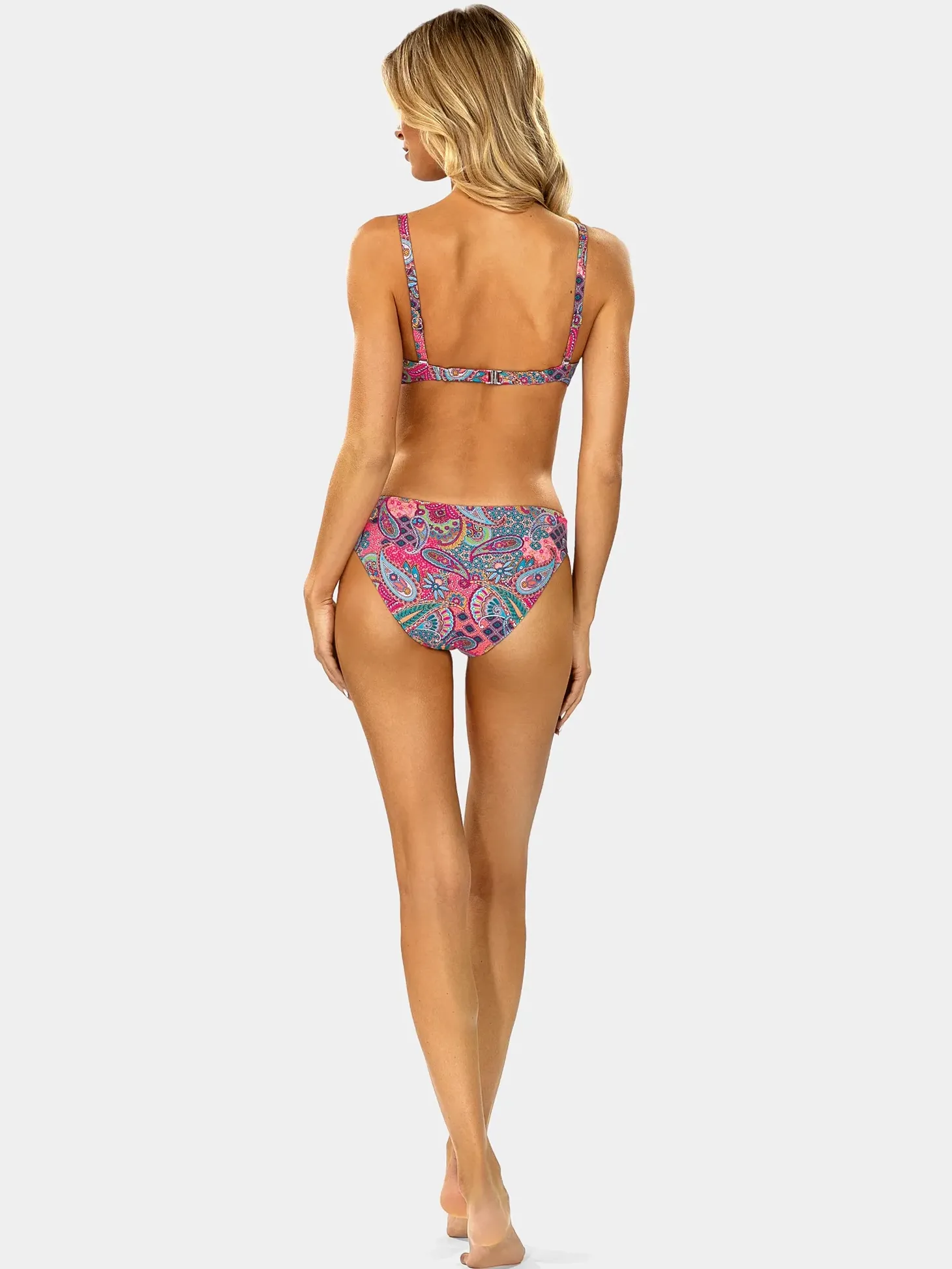 Różowa góra od bikini push-up FG228/899 Paisley