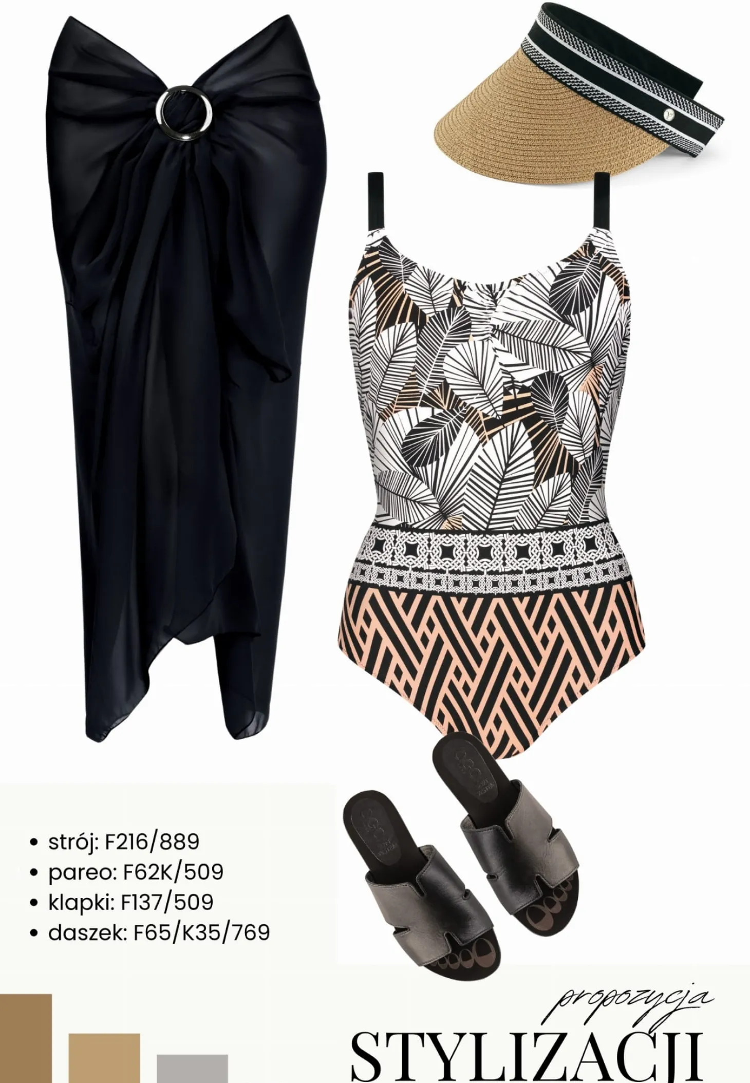 Strój jednoczęściowy na duży biust F216/889 Aztec