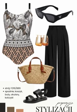 Strój jednoczęściowy na duży biust F216/889 Aztec