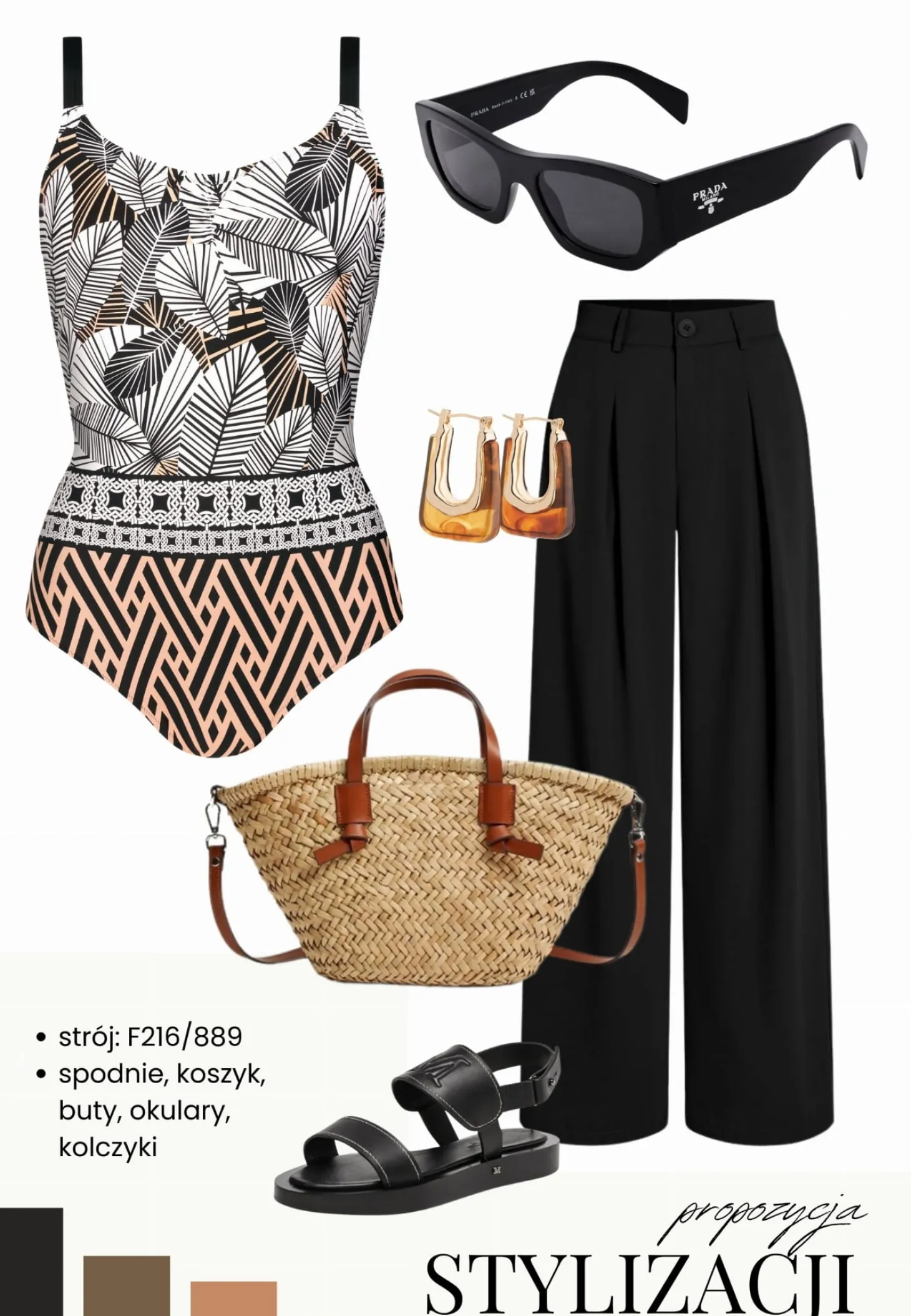 Strój jednoczęściowy na duży biust F216/889 Aztec