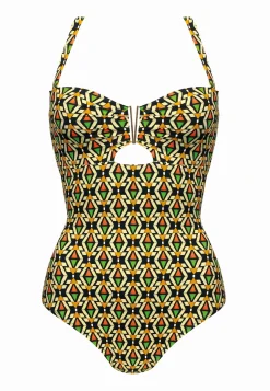 Strój jednoczęściowy w geometryczny wzór F214/869