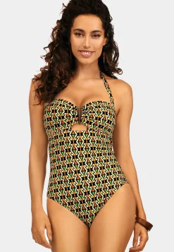 Strój jednoczęściowy w geometryczny wzór F214/869