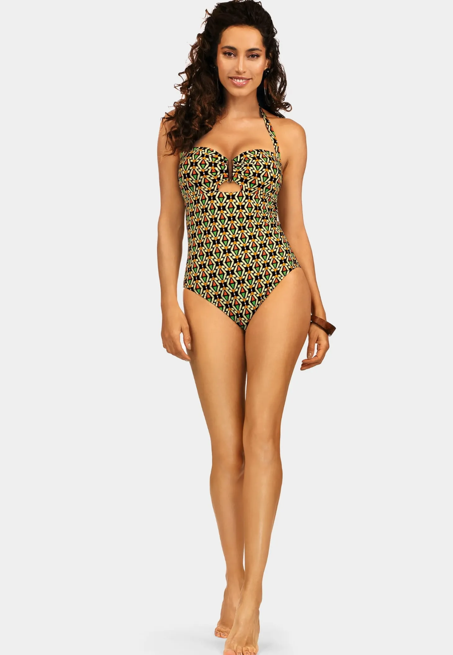 Strój jednoczęściowy w geometryczny wzór F214/869