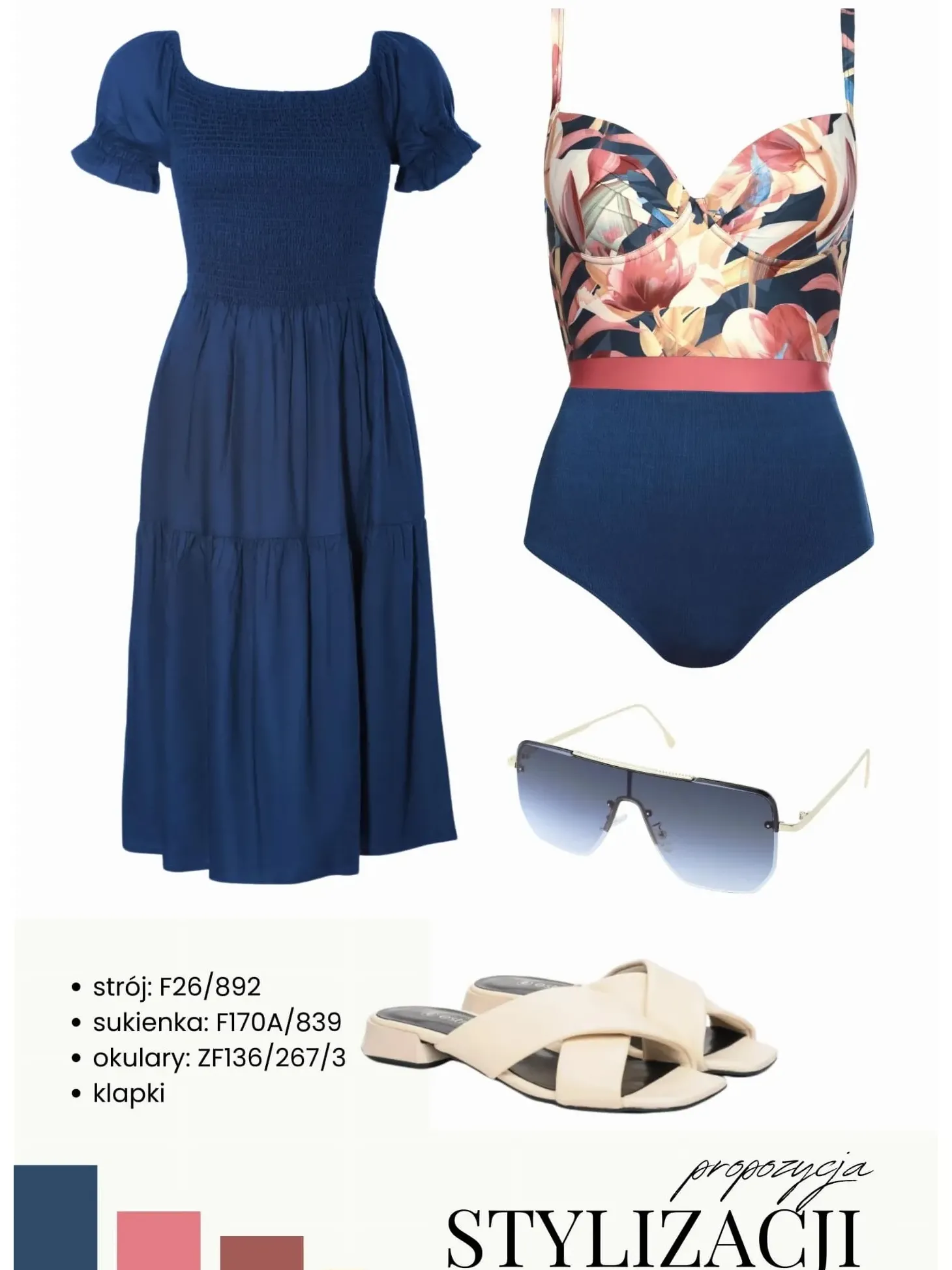 Sukienka Midi Hiszpanka z pufkami F170A/839 Navy