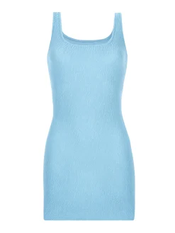 Sukienka na lato marszczona | Niebieski Pastel