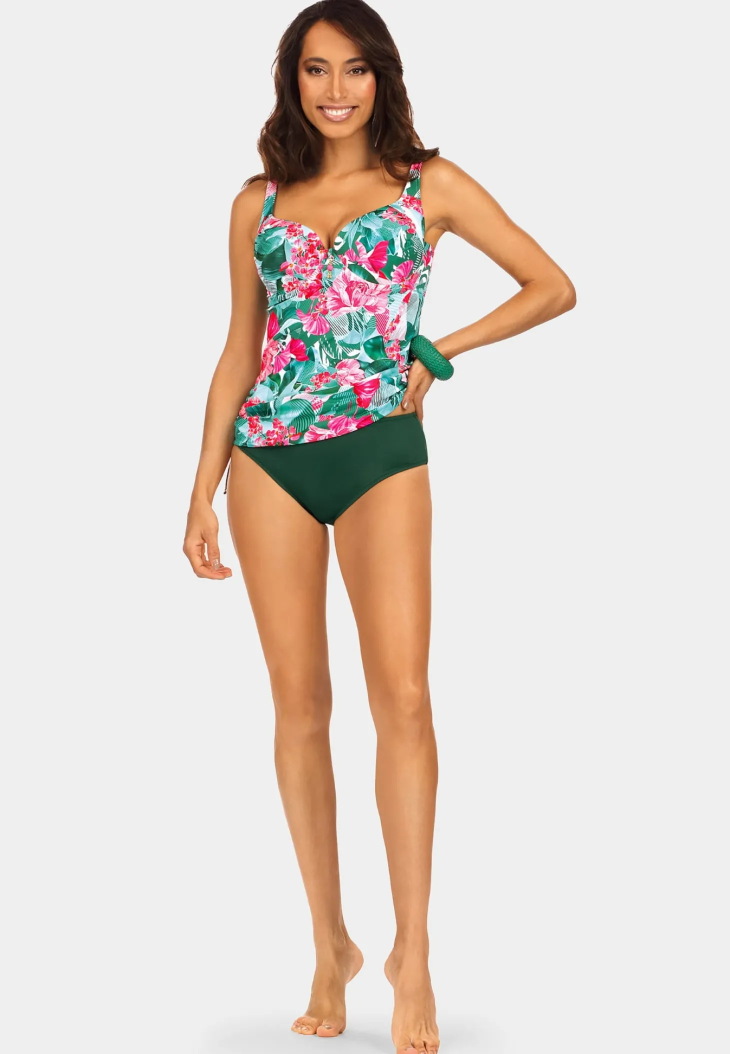 Tankini top i figi kąpielowe Rose Flowers F38/862