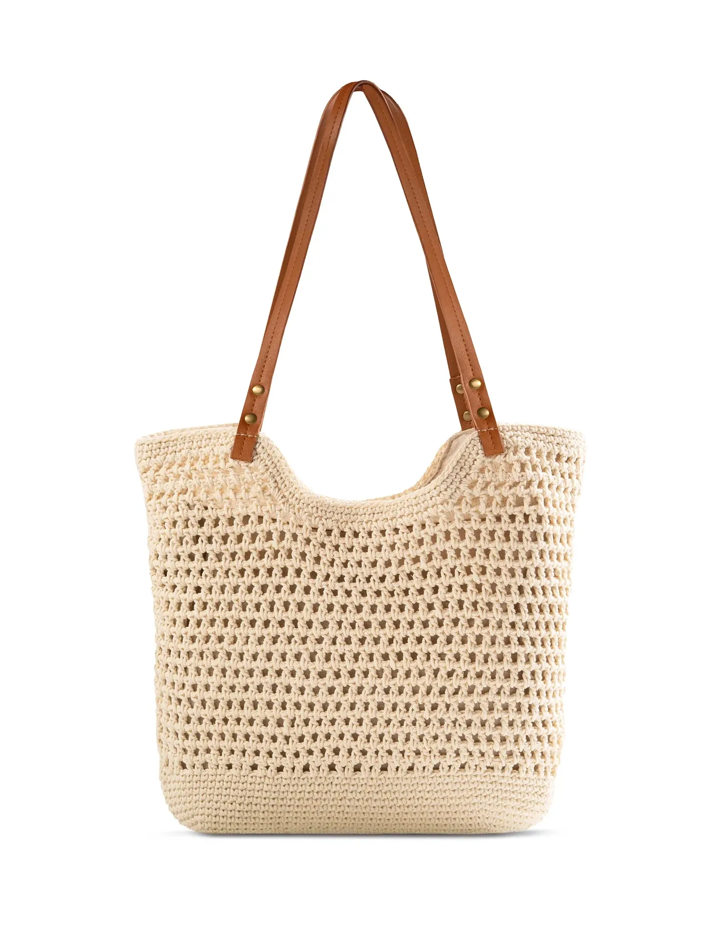 Torba plażowa na ramię shopperka F87/BAG56 ecru