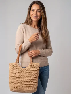 Torba plażowa na ramię shopperka F87/BAG57 beż