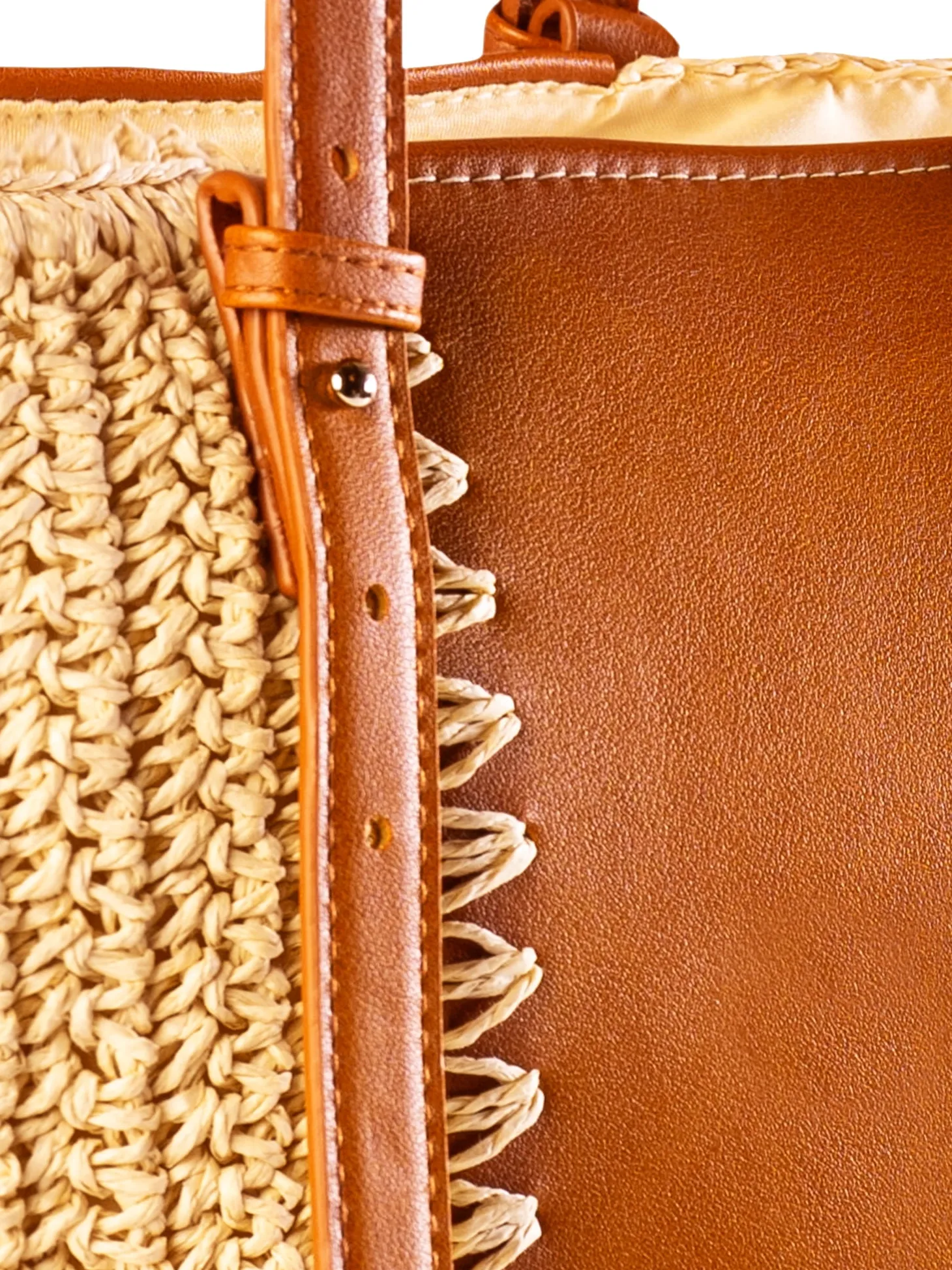 Torba pleciona na ramię - beżowa F87/BAG30