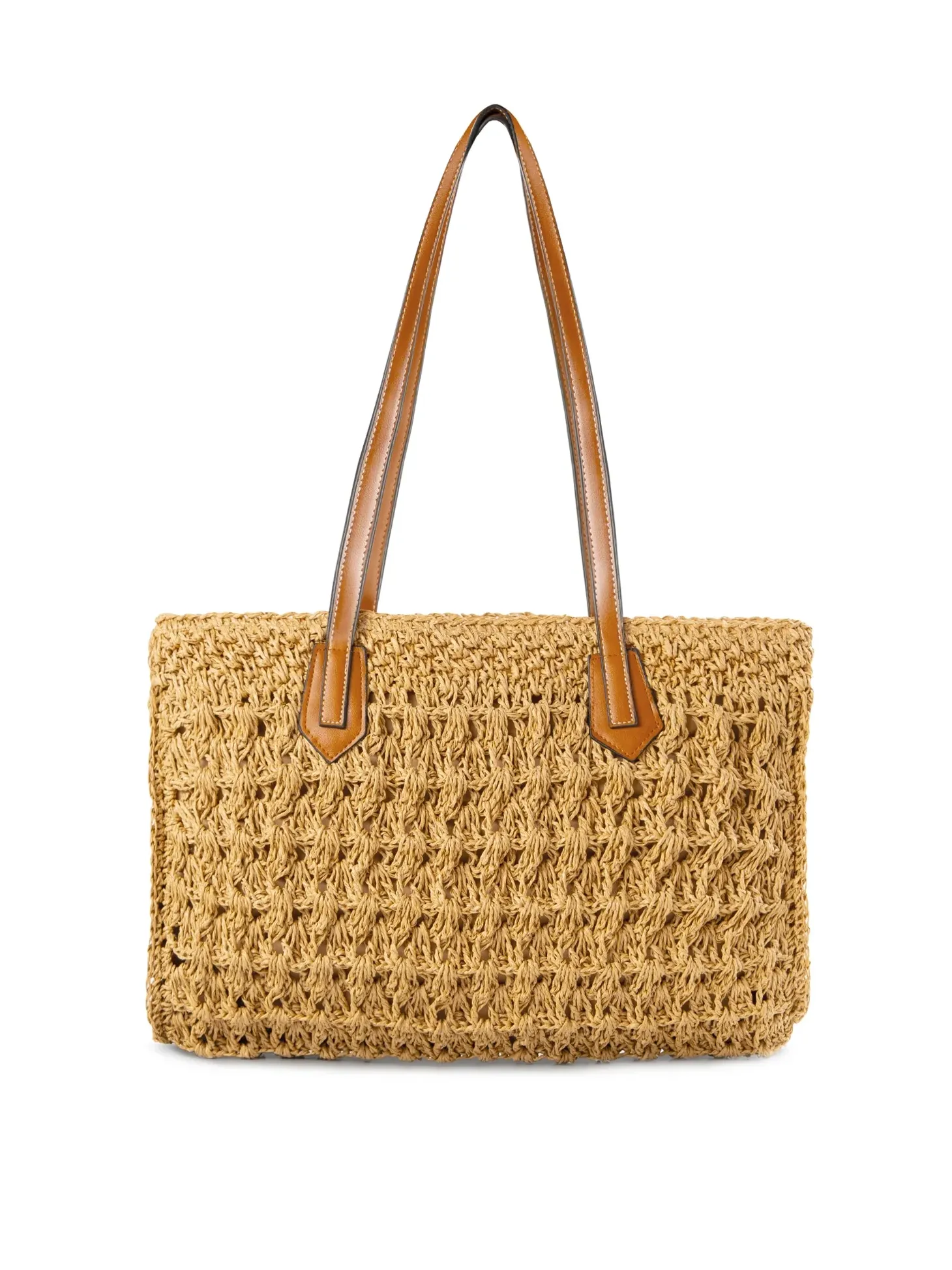 Torebka pleciona na ramię shopperka F87/BAG53 beż