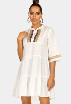 Tunika plażowa | Sukienka z haftami boho F225/818