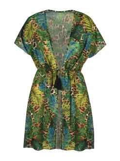 Tunika plażowa wiązana przed kolano F218/908 khaki
