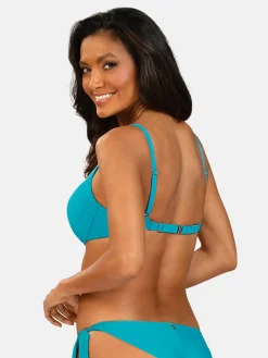 Turkusowa góra od bikini z efektem p-up FG228/844
