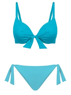 Turkusowa góra od bikini z efektem p-up FG228/844