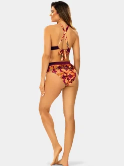 Wiązana góra bikini push-up FG161C/909 Retro style