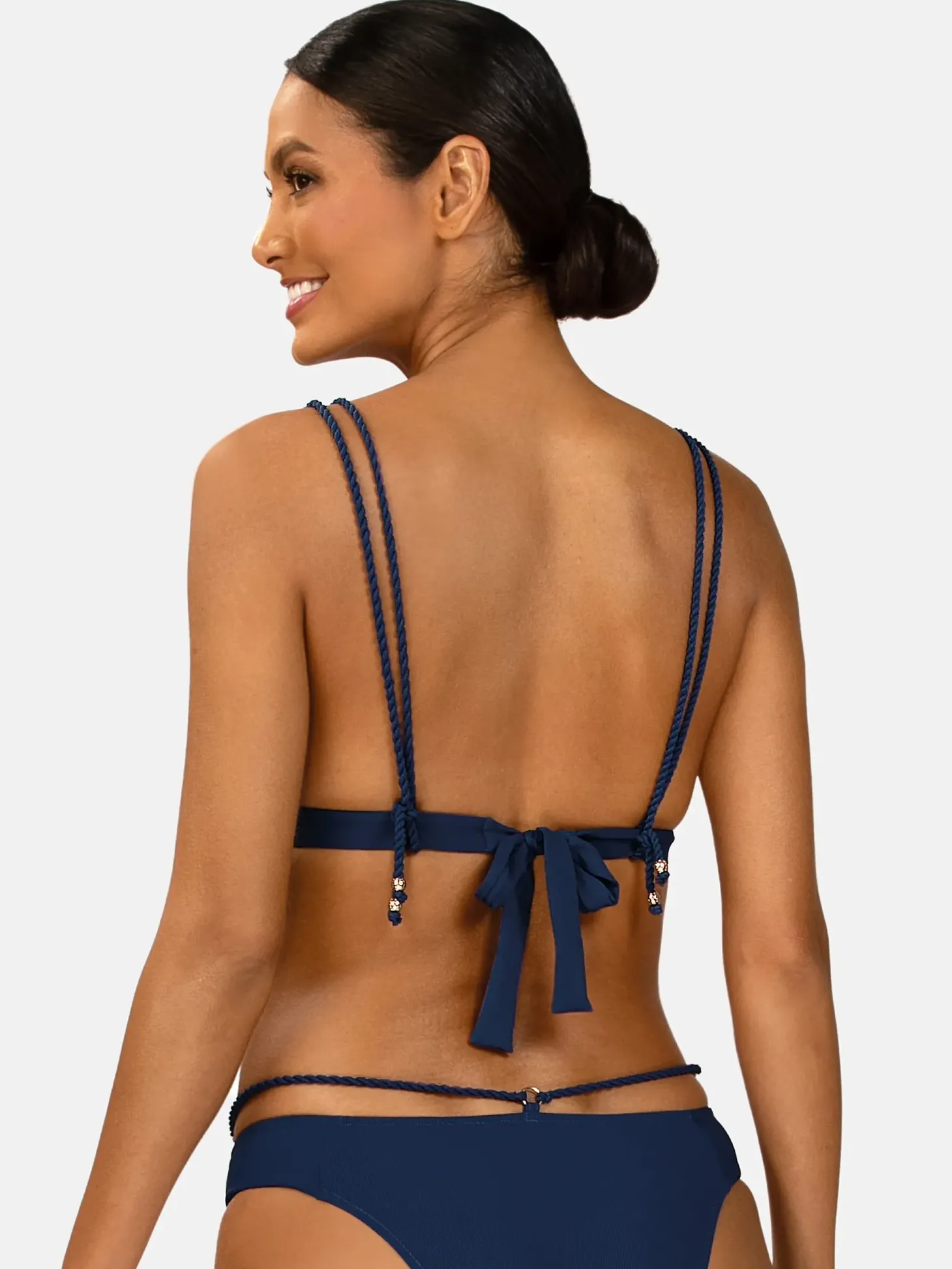 Wiązana góra bikini push-up prążkowany FG17B/839P
