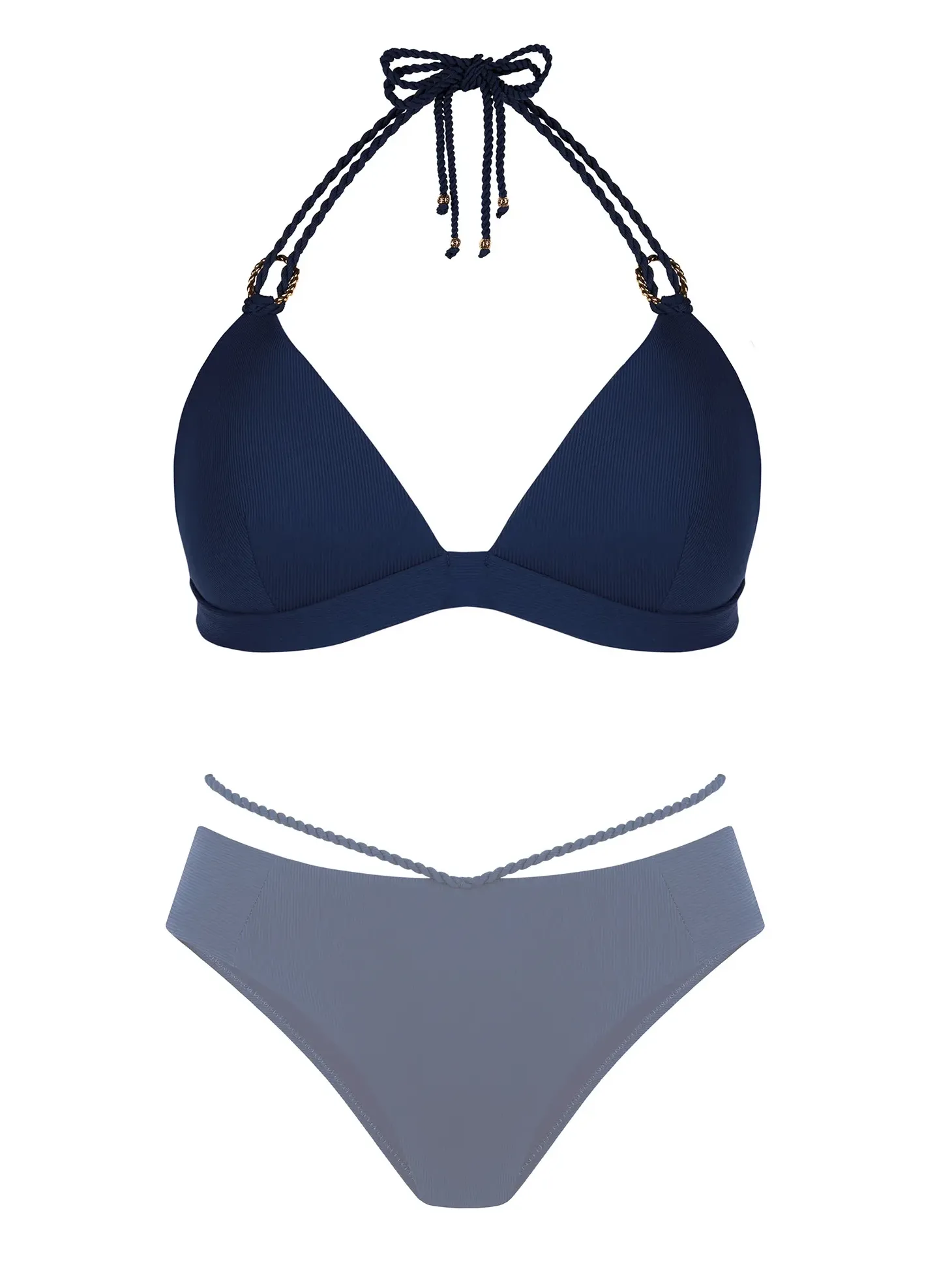 Wiązana góra bikini push-up prążkowany FG17B/839P