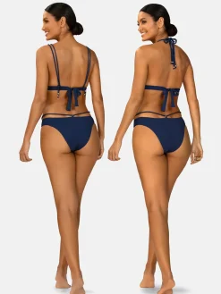 Wiązana góra bikini push-up prążkowany FG17B/839P