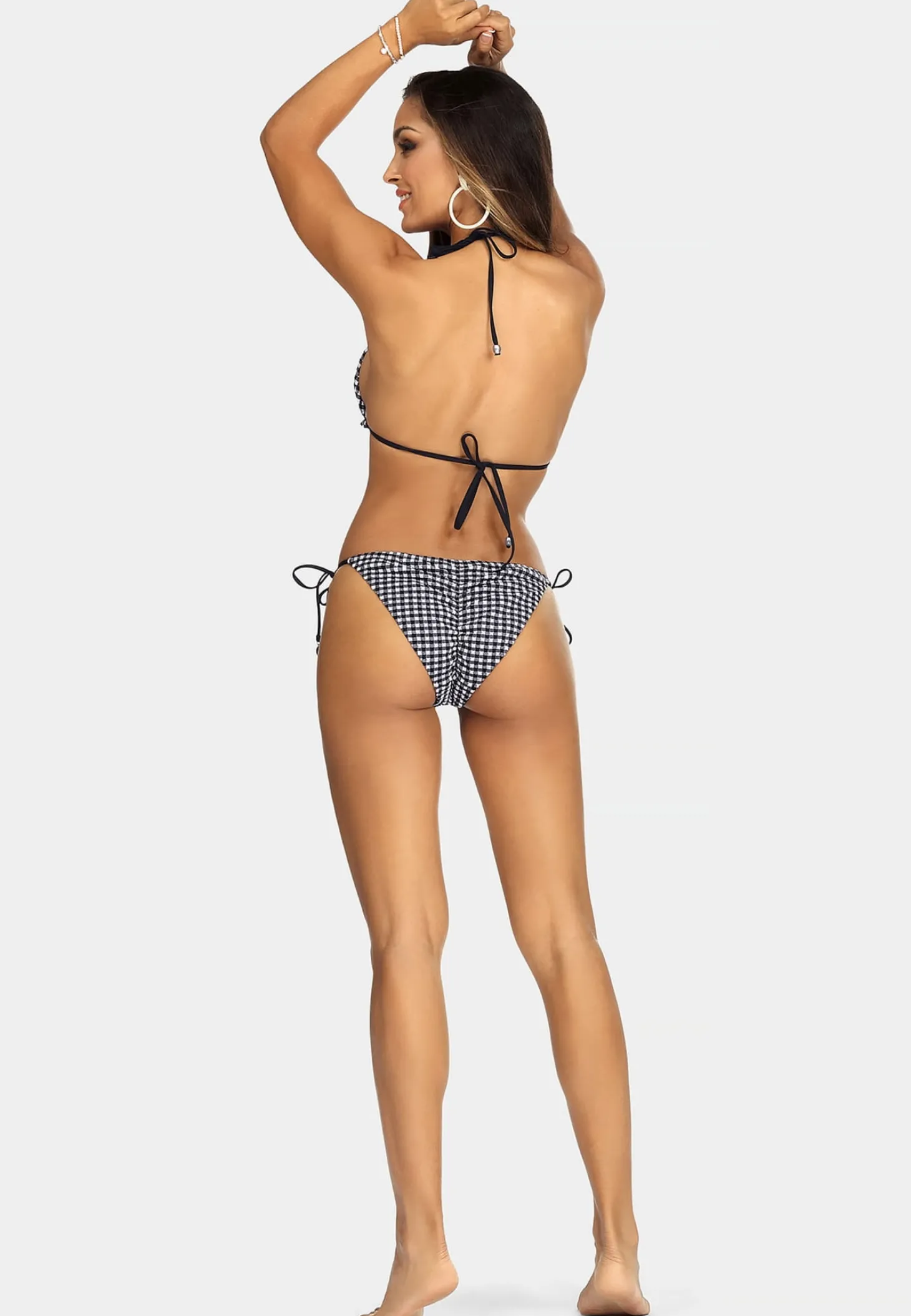 Wiązana góra bikini w kratkę - Vichy FG144A/824
