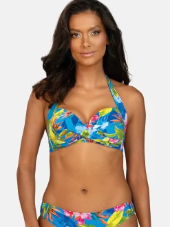 Wiązana góra od bikini push-up w kwiaty FG20A/920
