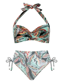 Wiązana góra od bikini push-up w prążek FG20A/930P
