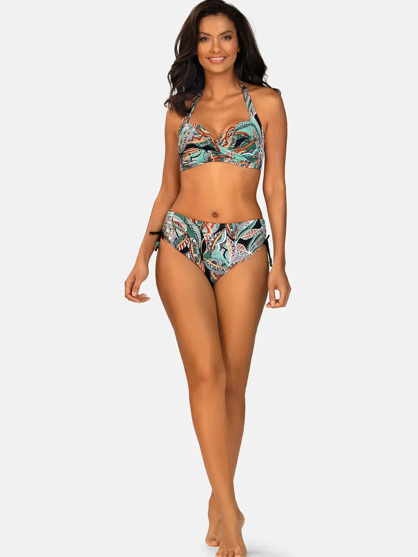 Wiązana góra od bikini push-up w prążek FG20A/930P