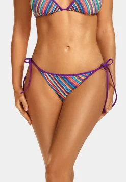 Wiązane figi od bikini kolorowe paski FD144/884