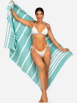 Wiązane kremowe bikini z haftem FL01D/641H komplet