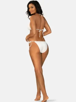 Wiązane kremowe bikini z haftem FL01D/641H komplet