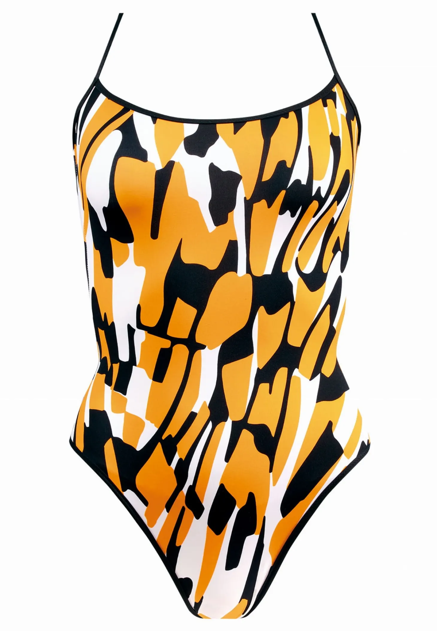 Wycięty kostium kąpielowy - Mango print F149/825