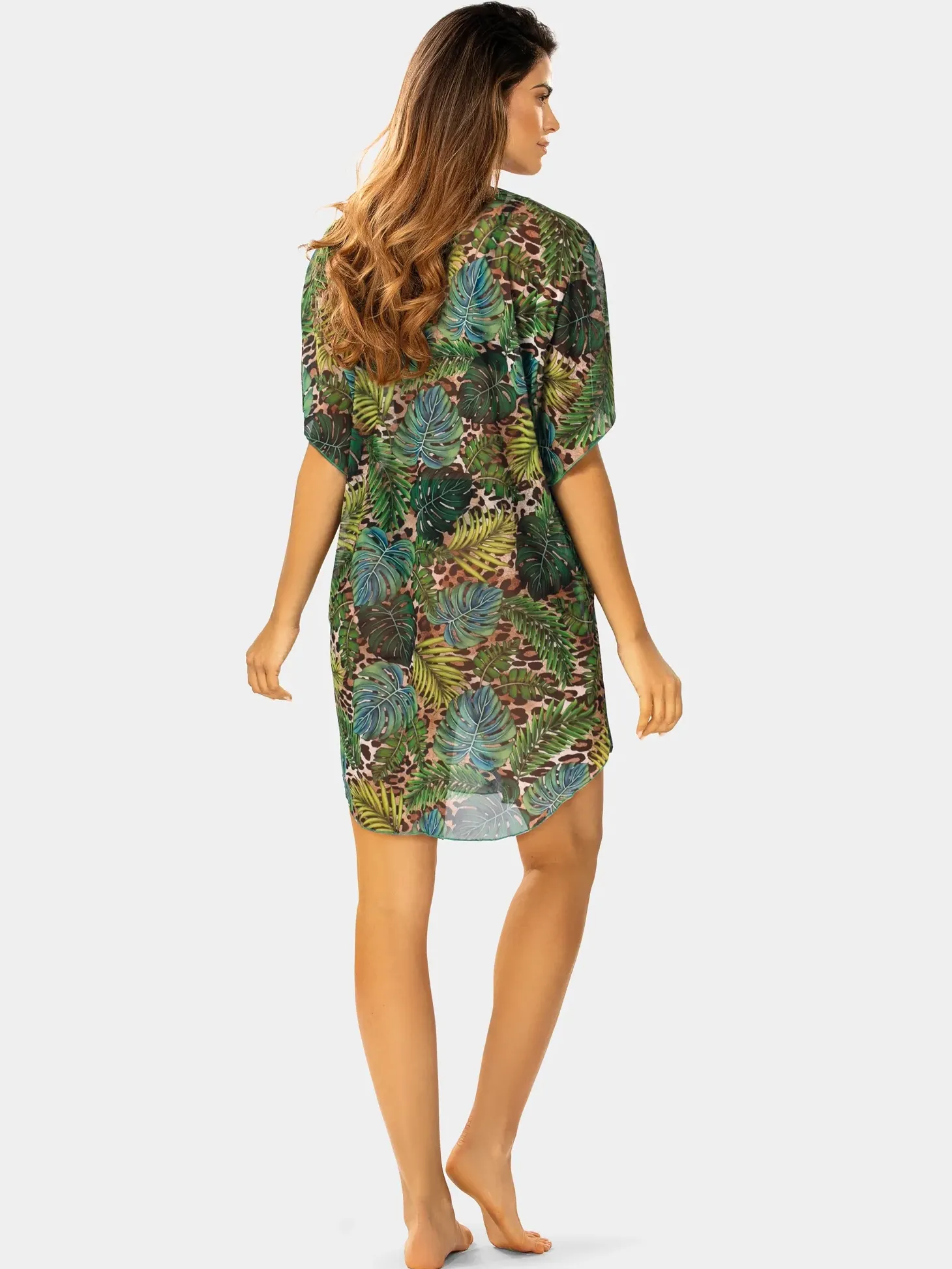 Wygodna tunika plażowa oversize F122A/908 khaki