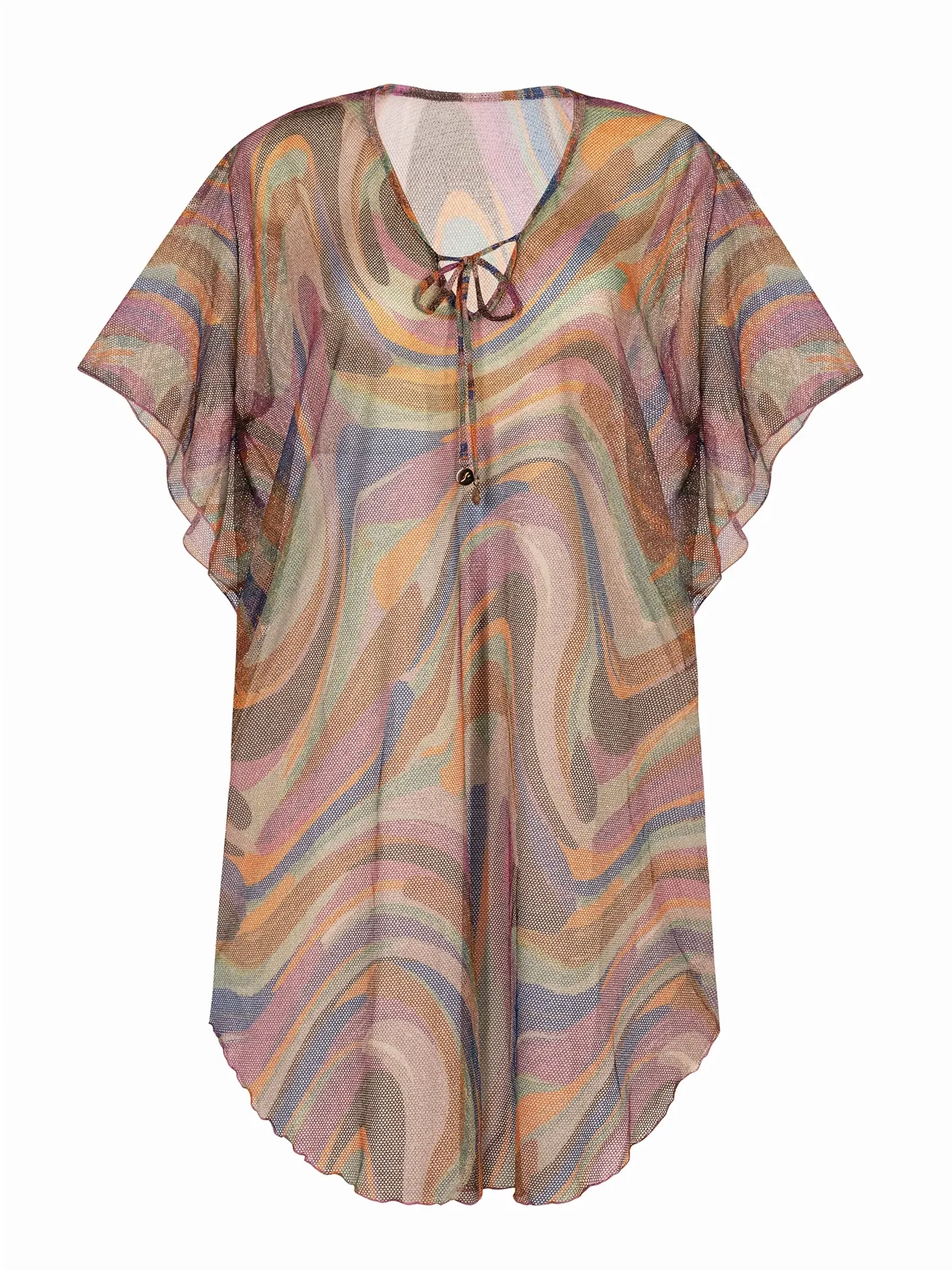 Wygodna tunika plażowa oversize F122A/912 Rainbow