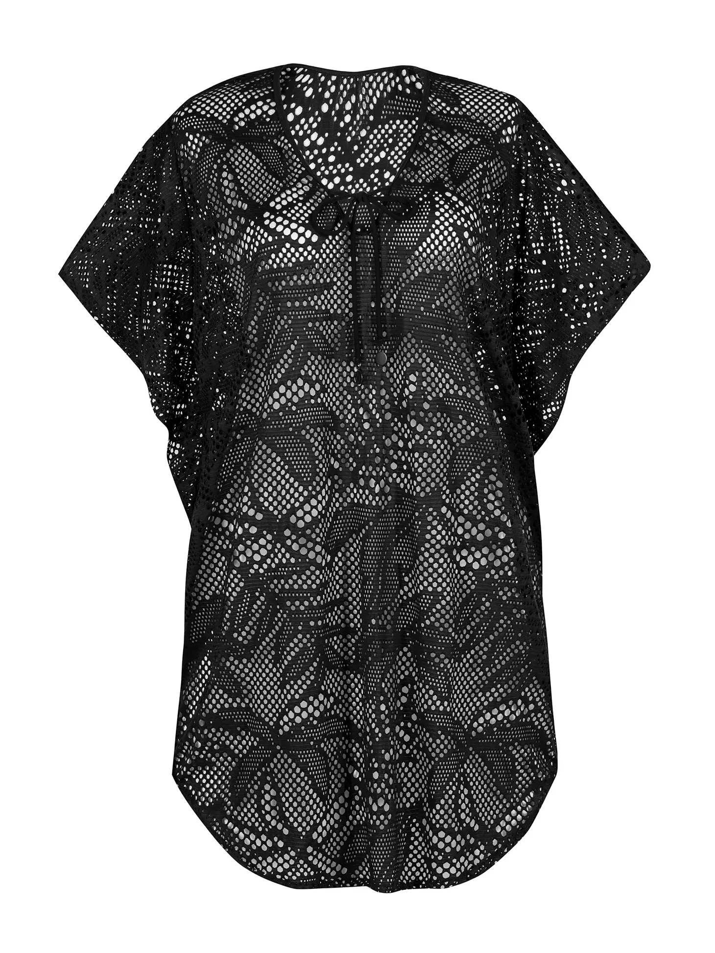 Wygodna tunika plażowa oversize F122A/509H czarna