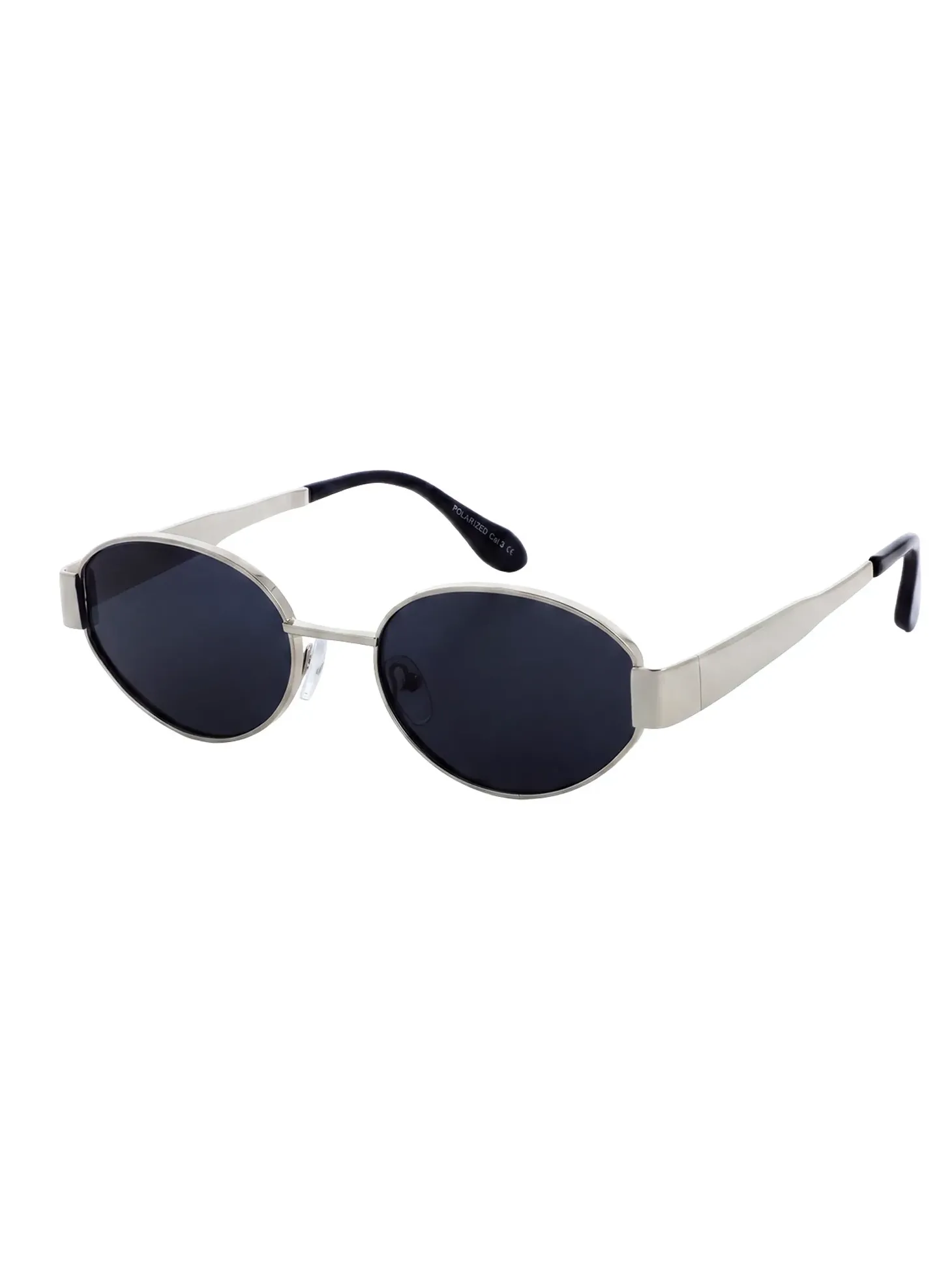 Zestaw | Czarne owalne okulary w stylu MARC silver