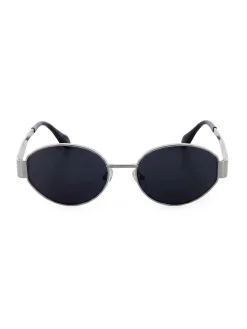 Zestaw | Czarne owalne okulary w stylu MARC silver