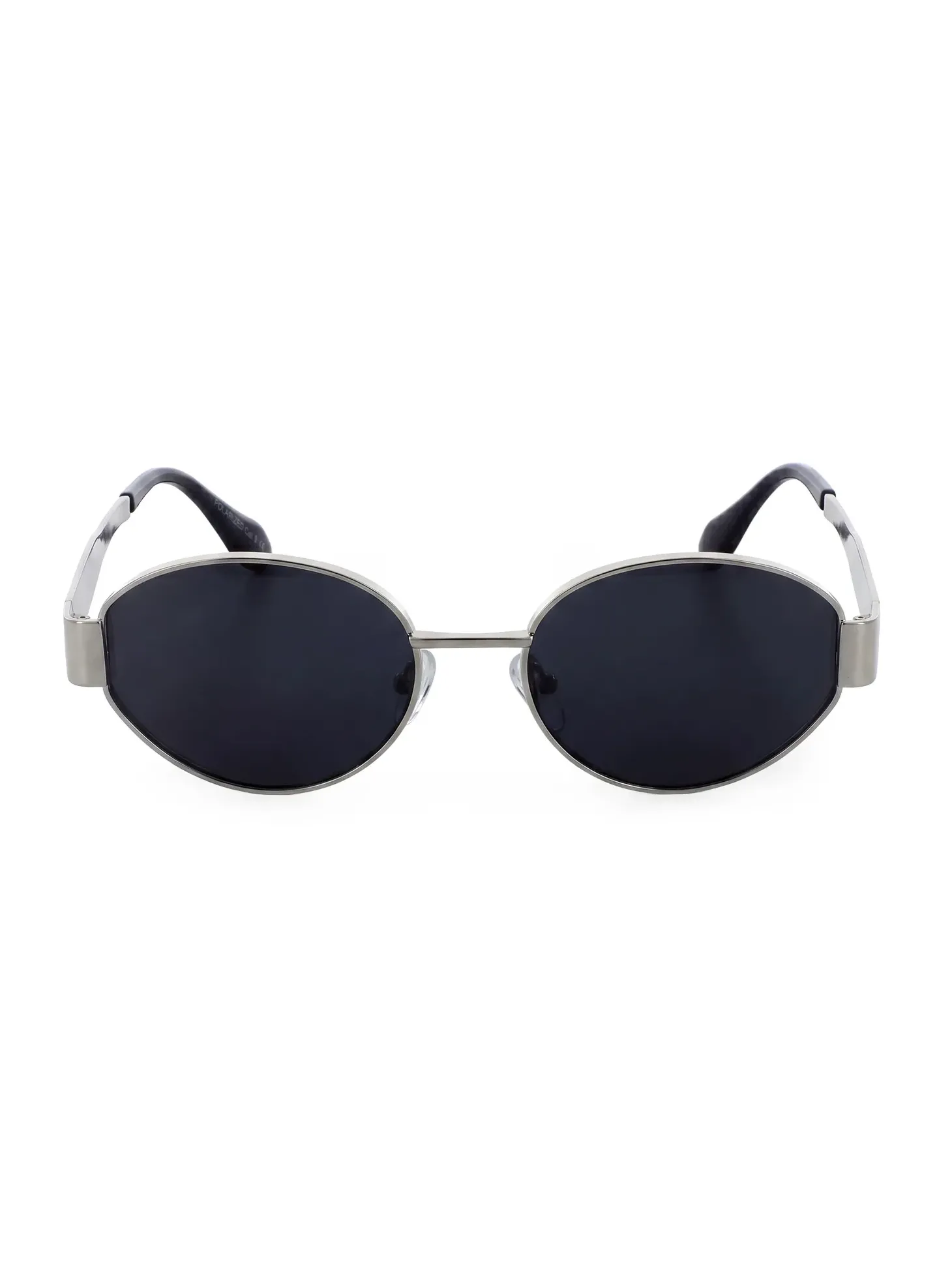 Zestaw | Czarne owalne okulary w stylu MARC silver